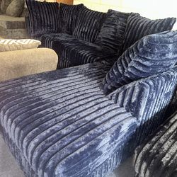 New Gorgeous Royal Blue Sectional - $0 Down, Flexible Payments Available