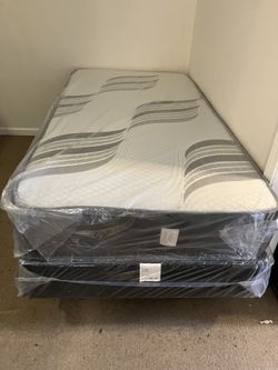 New Mattresses, Boxprings & Metal Frame, All Sizes Available. Excellent Quality Low Prices. Twin Mattress At $99. Hablamos Español.