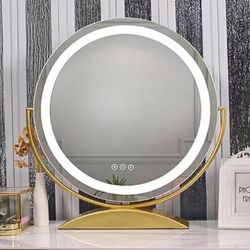 LED Huge  Modern Brushed Gold Vanity Mirror 20” 