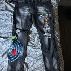 Civilized Graphic Skinny Jeans