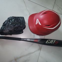 Baseball Gear (Helmet, Bat, Glove)