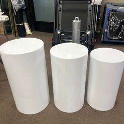 Round Cylinder Display Plinth with 3-Piece Set for Wedding and Party Decor,