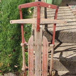 Vintage  F 109 Childs Flexible Flyer Sled With Original Paper Tag Affixed