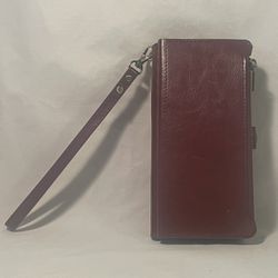 XcaseBar Wallet And Phone Case Galaxy S22 In Wine Red