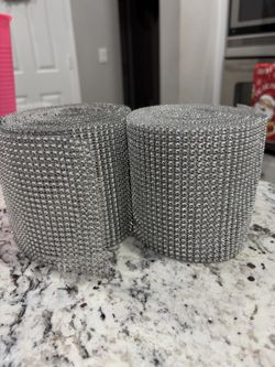 Silver Rhinestone Ribbon 