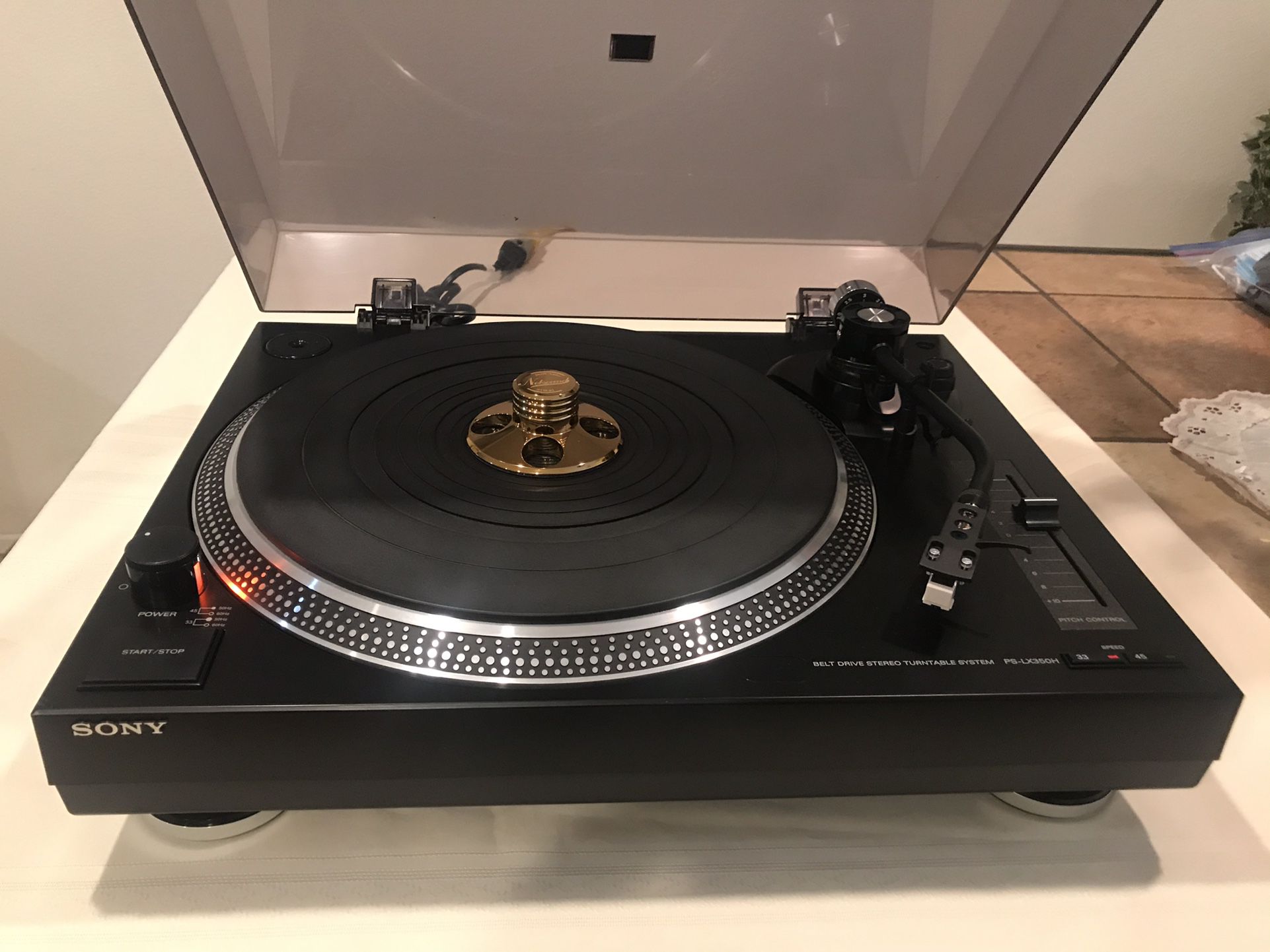 SONY PS-LX350H BELT DRIVE TURNTABLE WITH NEW AUDIO TECHNICA ATN3600LX STYLUS,EXCELLENT!