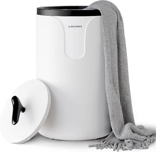 USHOWER Towel Warmers for Bathroom, 20L Large Towel Warmer Bucket for Spa & Massage, Auto Shut-Off Towel Heater Fits Two 40"x70" Oversized Towels, Bla