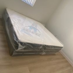 King mattress regular and box spring set (2pc - brand new) 