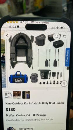 Kino Outdoor Kai Inflatable Belly Boat Bundle