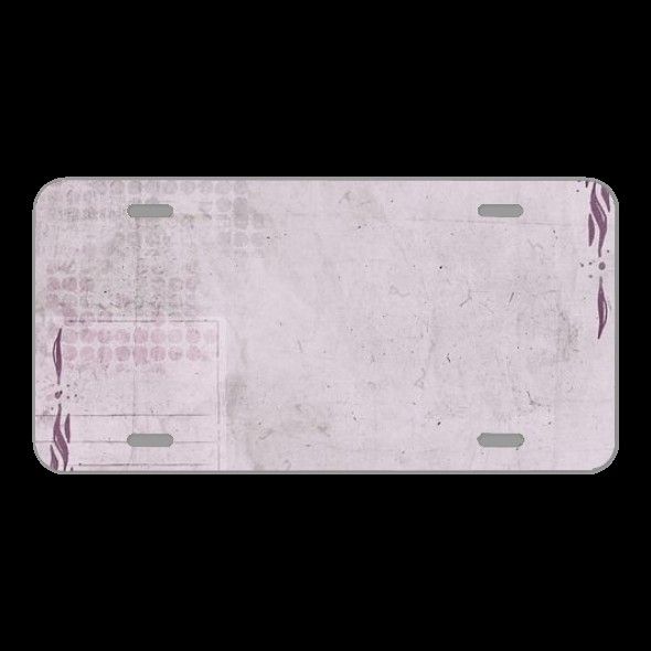 License Plate Novelty Car Front Background Pink Vintage Purple
