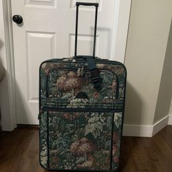 Suitcase . Large. Clean. (length 27 “, width 20 “, depth 12 “/14)  color green.
