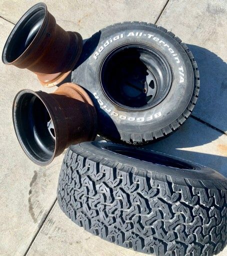 Set Of 4 Vintage STEEL Rims 15X10 FOR A CHEVY K20 PICKUP 8 LUG