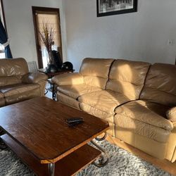 Leather Sofa And Love Seat 