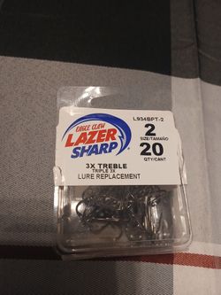 Brand new size 2 treble hooks