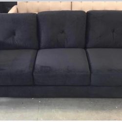 New Sofa with Curved Arm, Black