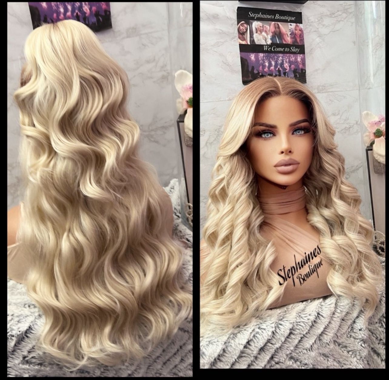Human Hair Blended Lace Front Wig 