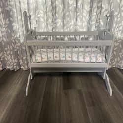 Rocking bassinet solid wood handmade