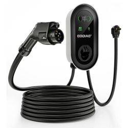 GODIAG Home Level 2 EV Charger, 40Amp, 9.6kw 240V, Wall-Mount Electric Vehicle Charging Station with 25FT Cable-40inch NEMA 14-50 Plug