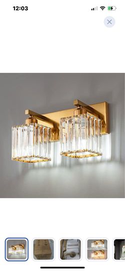 “New”(14”)Modern gold crystal 2 light vanity light