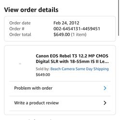 Cannon EOS Rebel T3 Camera