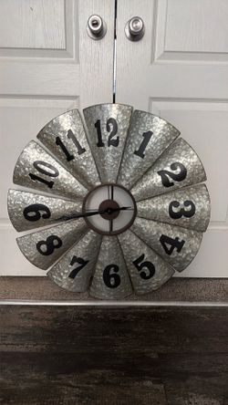 Galvanized Windmill Clock