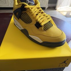 AIR JORDAN 4 RETRO TOUR YELLOW/DARK BLUE GREY  MENS 10 