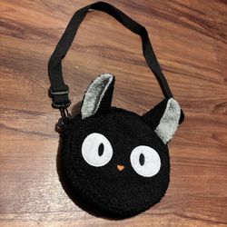 Small black jiji cat off shoulder bag