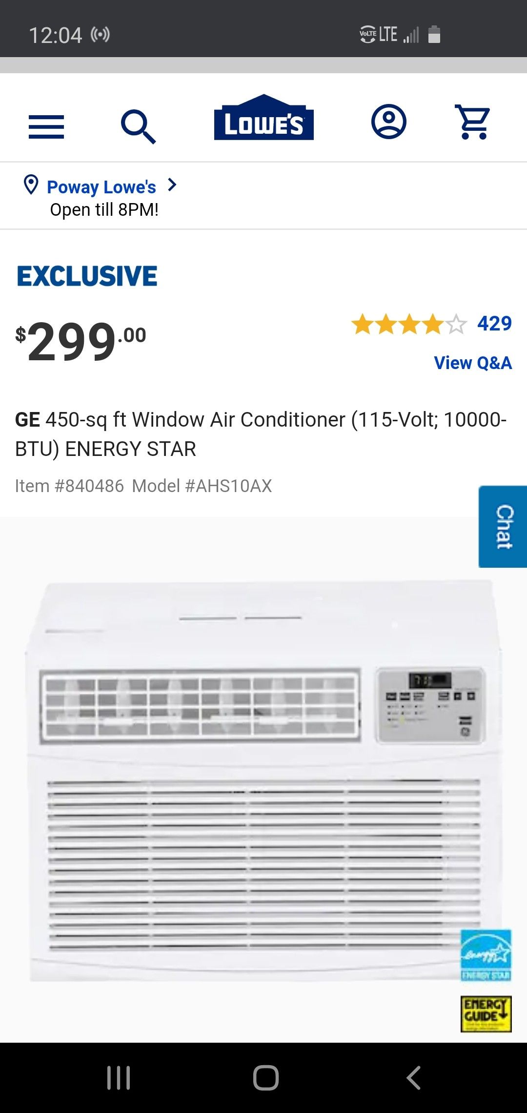 GE AC unit- 10,000 BTU!!!