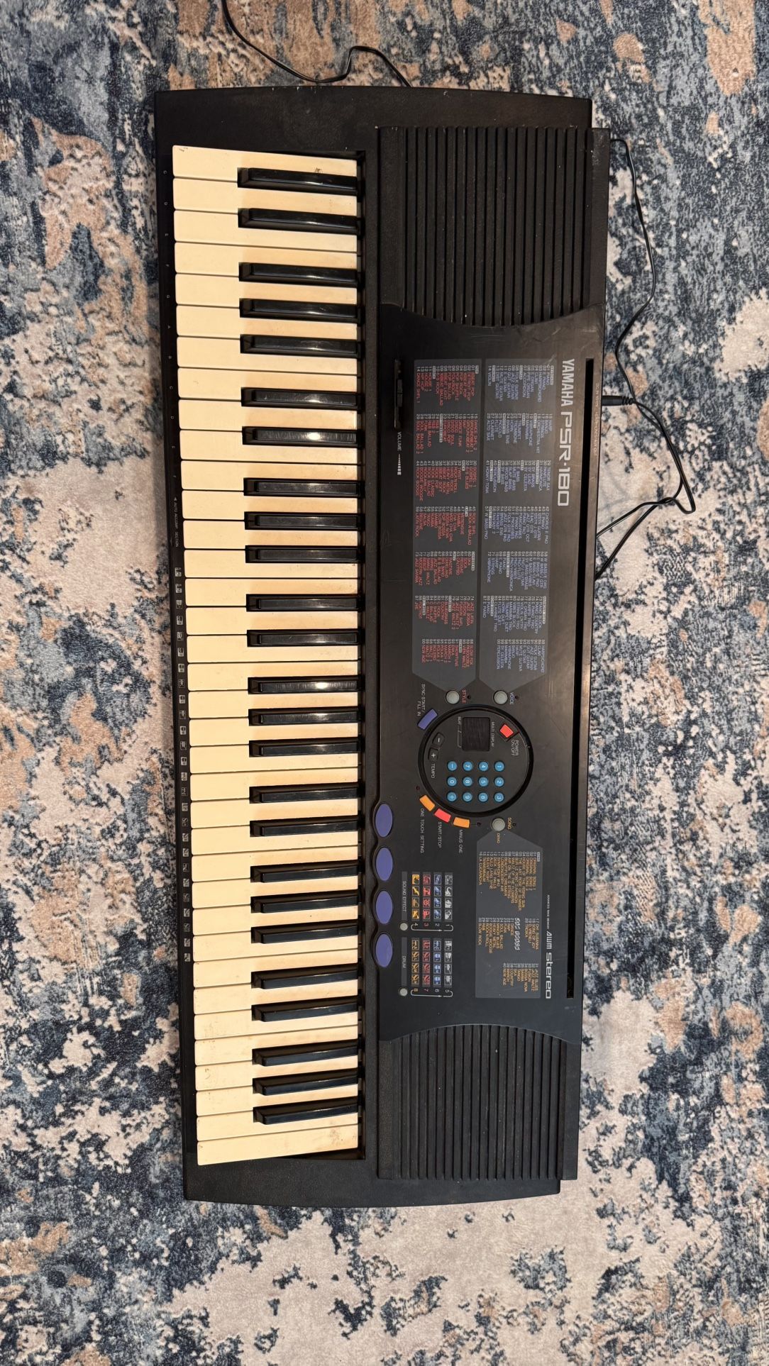 Yamaha Psr-180 Portable Electronic Keyboard With Power Supply, Works