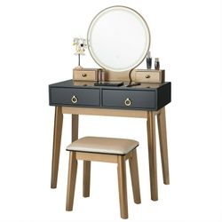 Vanity Table With Stool + Light