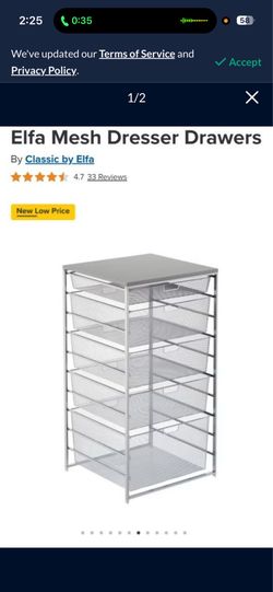 Large container store Elfa Closest Shelf Organizer Dresser
