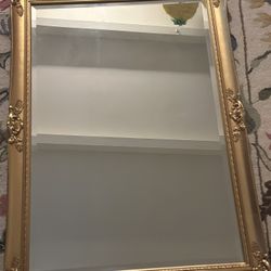 ✨ Large Ornate Gold Wall Mirror – 48x34 – Hollywood Regency / Vintage Carolina Mirror