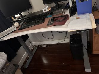 Electric 60"W Height-Adjustable Standing Desk with Wireless Charging
