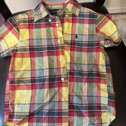 Ralph Lauren Kids Plaid Cotton Button-Down Shirt Size 4T Multicolor