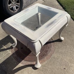 One Queen Anne Style Side Table Boho Solid Wooden 