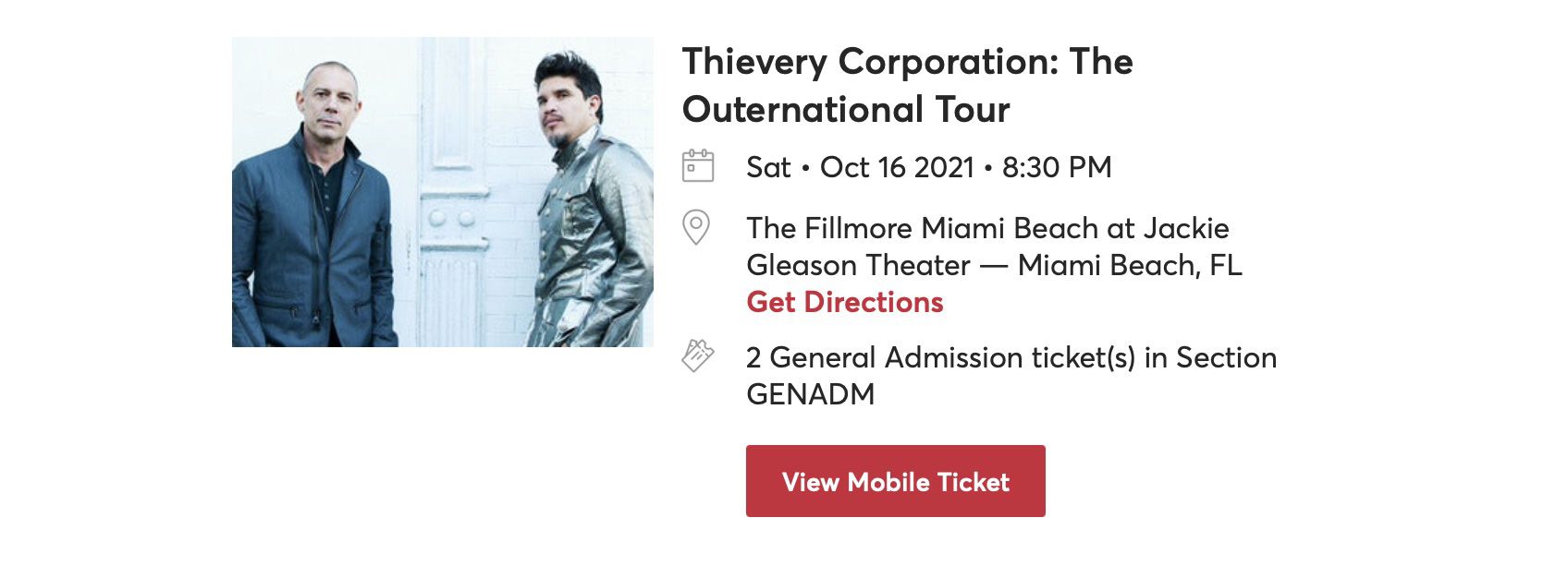 Thievery Corp Tickets