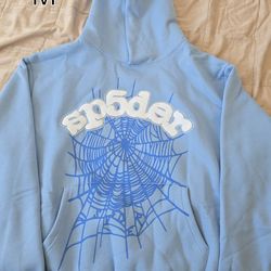 Sp5der hoodie sky blue