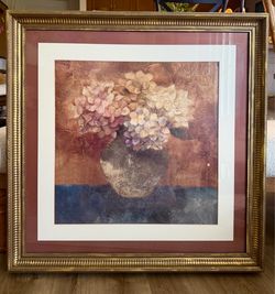 Framed Floral Art Print Gold Frame