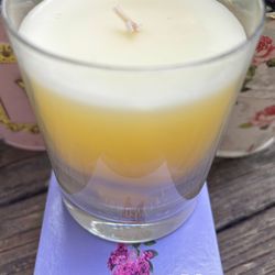 Parisian Garden White Lilac Scented Wax Candle in Glass Jar, Never Used