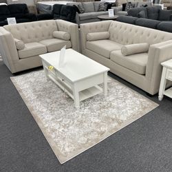 Beautiful Beige 2 Pc Luxury Sofa & Love Seat!!