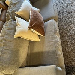 2 Pc Grey Couch With Cover 