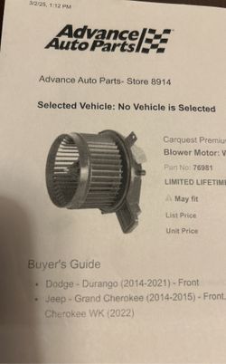 Dodge jeep Blower Motor