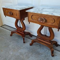 Vintage Italian marble top table setable set shelf