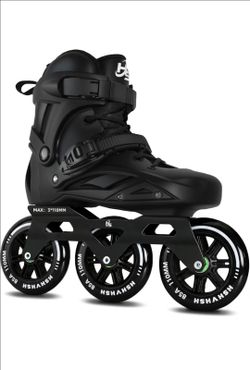 3 Wheel Inline Skates 110mm 85A ABEC-9 Men Size 10.5-11 Aluminum Speed Skates