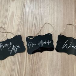 3 wedding beverage signs