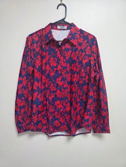 Walsilk Floral Button-Up Long Sleeve Shirt