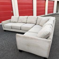 Beige 2 Piece L Shape Sectional Sofa