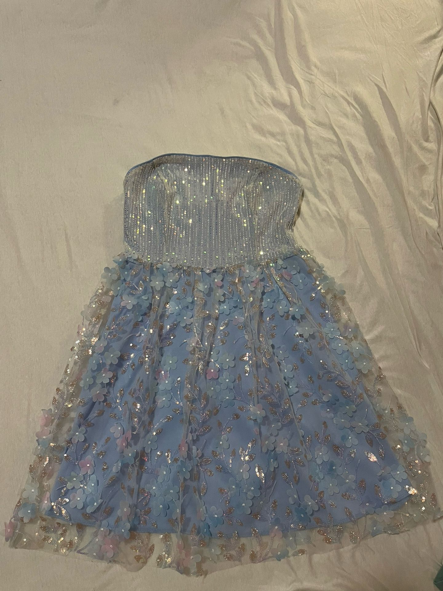 Strapless Floral Dress