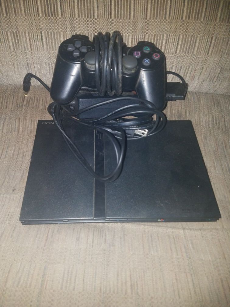 Ps2 slim w/ cords and controller