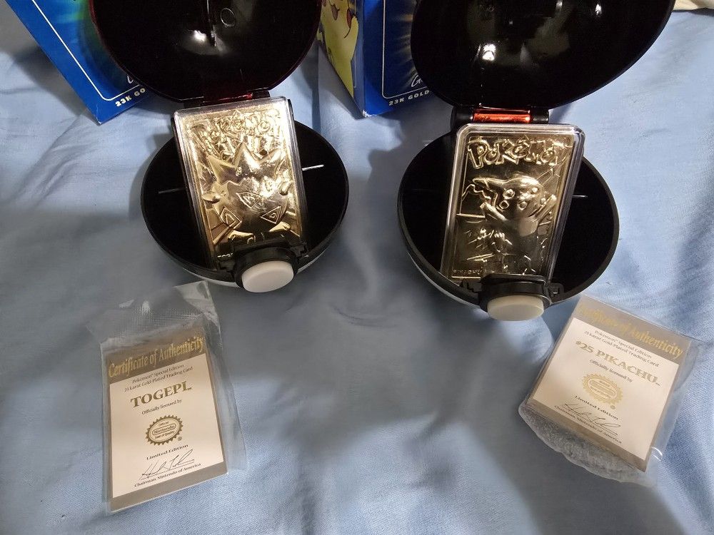 Authenticated 24K Gold Pokémon Cards